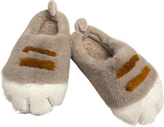 Generic Cat Slippers for Women, Plush Indoor Slippers - Funny Winter Plush Slippers | Indoor Slippers with Non-Slip Sole for Dining Room, Kitchen, Bedroom, sa