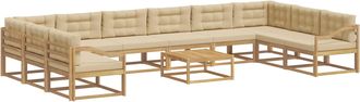 vidaXL Conjunto De Sof&aacute;s De Exterior 11 Uds. Y Beige Vidaxl