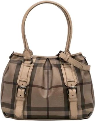 Burberry Pre-owned Handbags, female, Brown, Size: ONE SIZE Pre-owned Canvas Shoulder Bag