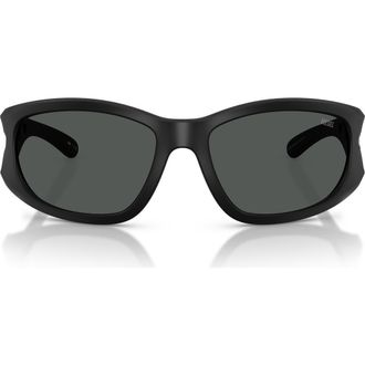 Diesel DL3012U 58mm Rectangular Sunglasses in Black Matte /Dark Grey at Nordstrom