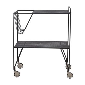 House Doctor Carro grande de acero negro con ruedas