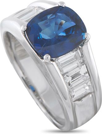 Luxury Bazaar Platinum 1.54ct Diamond and Sapphire Ring MF33-052126