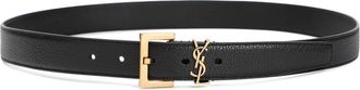 Saint Laurent Riem met logo - Dames - Riemen - Zwart - 105 CM - Leer - Accessoires