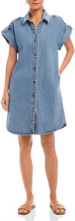 Karen Kane Cap Sleeve Denim Shirtdress at Nordstrom, Size X-Small