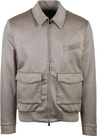 LUIGI BORRELLI NAPOLI Aviator Jacket - Heren - Zomerjassen - Beige - M - Kasjmier - Jassen