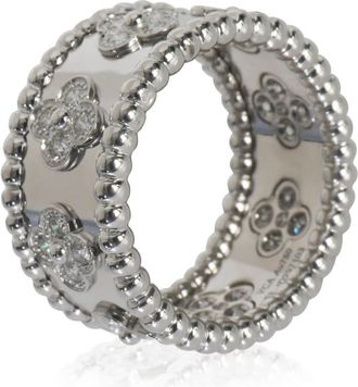 Van Cleef & Arpels Pre-Owned Van Cleef & Arpels White Gold Diamond Perlee Clovers Ring