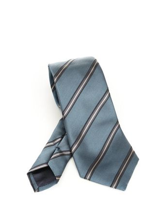 Giorgio Armani Silk And Cotton Tie Ties And Bow Ties Blu-Uomo