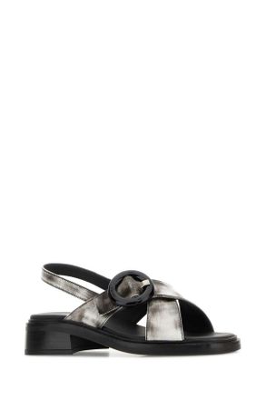 Prada Womens White Leather Sandals Bianco Sandali