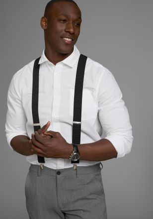 Man's World Hosentr&auml;ger MANS WORLD, Herren, schwarz-weiss (schwarz, wei&szlig;), Materialmix, gemustert, gepunktet, festlich, Hosentr&auml;ger Hosentr&auml;ger, in bequemer Breit