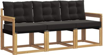 vidaXL Conjunto De Sof&aacute;s De Exterior 3 Uds. Blanco Y Negro Vidaxl