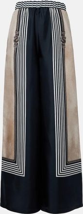 Max Mara Printed silk twill palazzo pants