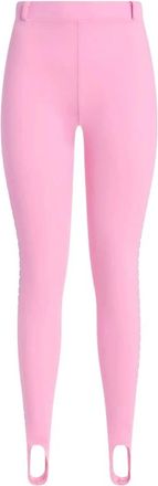 Moschino Broeken, Dames, Roze, M, Katoen, Jersey Leggings Met Logo