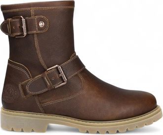 Panama Jack Panama Jack Womens Felina B33 Bark Waterproof Leather Buckle Ankle Boots