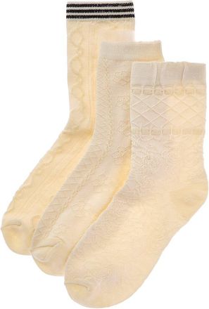 Stems Stems Intarsia Knit Crew Socks Set Of Three