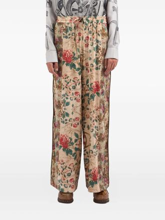 Pierre-Louis Mascia Adanastr floral-panelled wide-leg trousers - Neutrals