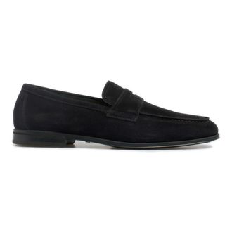 Doucal's Loafers, male, Blue, Size: 9 1/2 US Penny Adler Suede Loafer