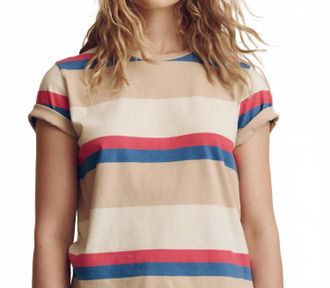 The Great. The Little Short Sleeve Tee In Study Hall Stripe