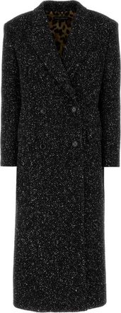 Dolce & Gabbana Embroidered Wool Blend Coat