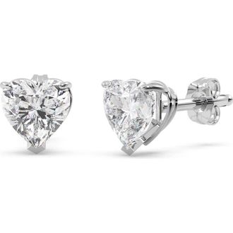 Allurez 1.50ct Heart-Cut Lab Diamond Stud Earrings 14kt in White Gold at Nordstrom