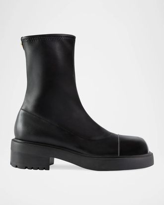 Giuseppe Zanotti Cap Toe Leather Booties