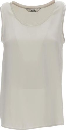 Max Mara Blouses, female, White, Size: 2XS Top in raso