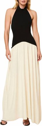 Solid & Striped Soglio Maxi Dress In Ecru/noir