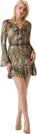 Guess Emy Riemjurk - Dames - Korte kleedjes - Veelkleurig - L - Leer - Kleedjes