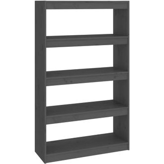 vidaXL Vidaxl - Book Cabinet/Room Divider Grey 80x30x135.5 cm Solid Wood Pine