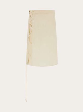 Ferragamo Women Satin skirt with string tie detail White