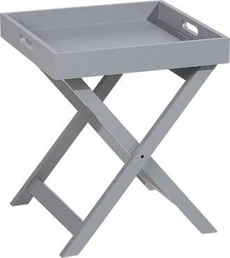 Beliani Beliani - Mesa Auxiliar Gris Bandeja Extra&iacute;ble Plegable Dise&ntilde;o Escandinavo Chester