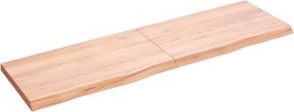 vidaXL Encimera Ba&ntilde;o Madera Maciza Tratada Marr&oacute;n Claro 140x40x(2-4)cm Vidaxl