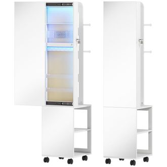 HOMCOM Espejo Joyero 37x40x165.5 cm Beige