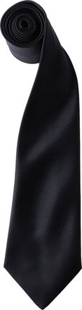 Premier Kleuren Heren Satin Clip Tie (Pakket van 2) (Zwart)
