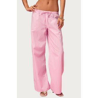 Edikted Icon Stripe Pants in Pink at Nordstrom, Size X-Large