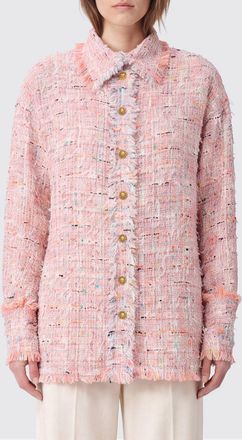 Balmain Giacca corta stile camicia in tweed con colletto francese