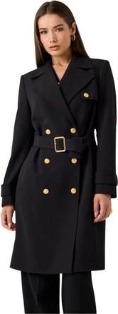 Marciano Jasmine Double-Breasted Getailleerde Trenchcoat - Dames - Trenchcoats - Zwart - XS - Leer - Jassen