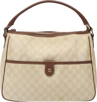 Gucci Gg Supreme Beige Canvas Handbag (Pre-Owned)