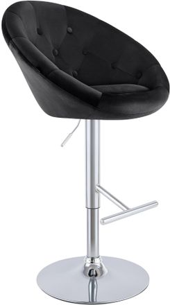 Clp Taburete De Bar London De Terciopelo Negro Cromado