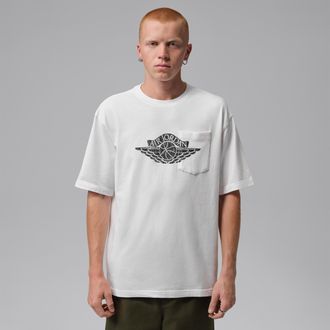 Nike Jordan Mens Jordan Flight Essentials Pocket T-Shirt in White | IO2084-100