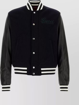 Gucci bomber jacket wool contrast sleeves