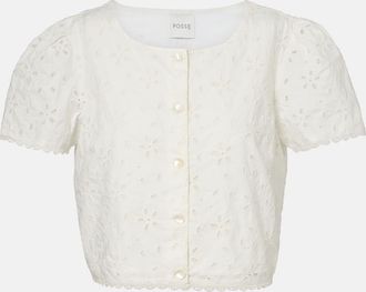 Poss&eacute; Salma embroidered cotton top