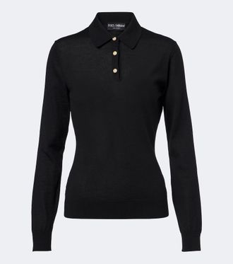 Dolce & Gabbana Embellished cashmere polo sweater