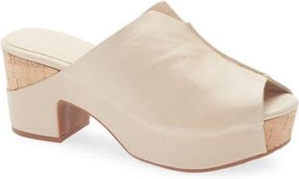Chocolat Blu Gamma Peep Toe Platform Slide Sandal in Off White Leather at Nordstrom, Size 7.5