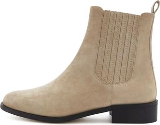 Isabel Bernard Vend&ocirc;me Chey Kalfsleer/Su&egrave;de Chelsea Boots - Dames - Chelseaboots - Beige - 38 EU - Leer - Schoenen