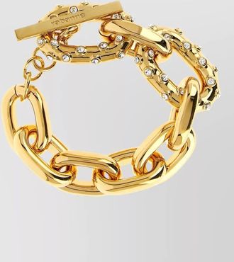 Paco Rabanne oversized chain bracelet crystal accents