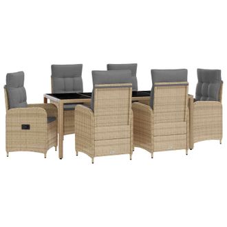 vidaXL Juego De Comedor Para Exteriores 7 Pcs Beige Y Gris Claro Vidaxl