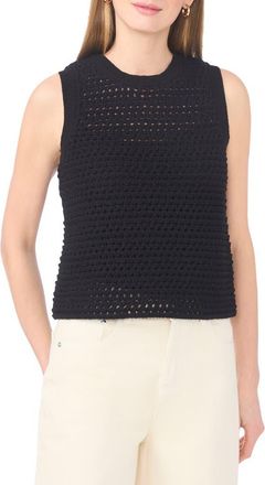 1.State Open Stitch Cotton Blend Sweater Tank in Rich Black at Nordstrom Rack, Size X-Large