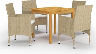 vidaXL Juego De Comedor De Jard&iacute;n De 5 Piezas Beige Vidaxl