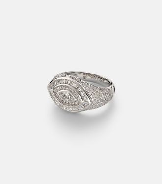 Shay Jewelry Anillo para me&ntilde;ique de oro blanco de 18 ct (750/1000) con diamantes