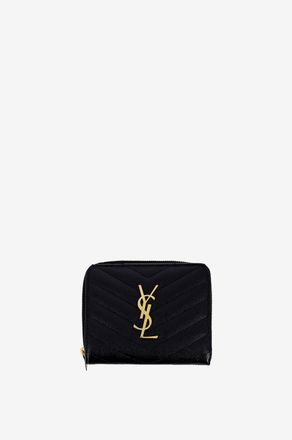 Saint Laurent Kompakte Brieftasche mit Reissverschluss Monogram